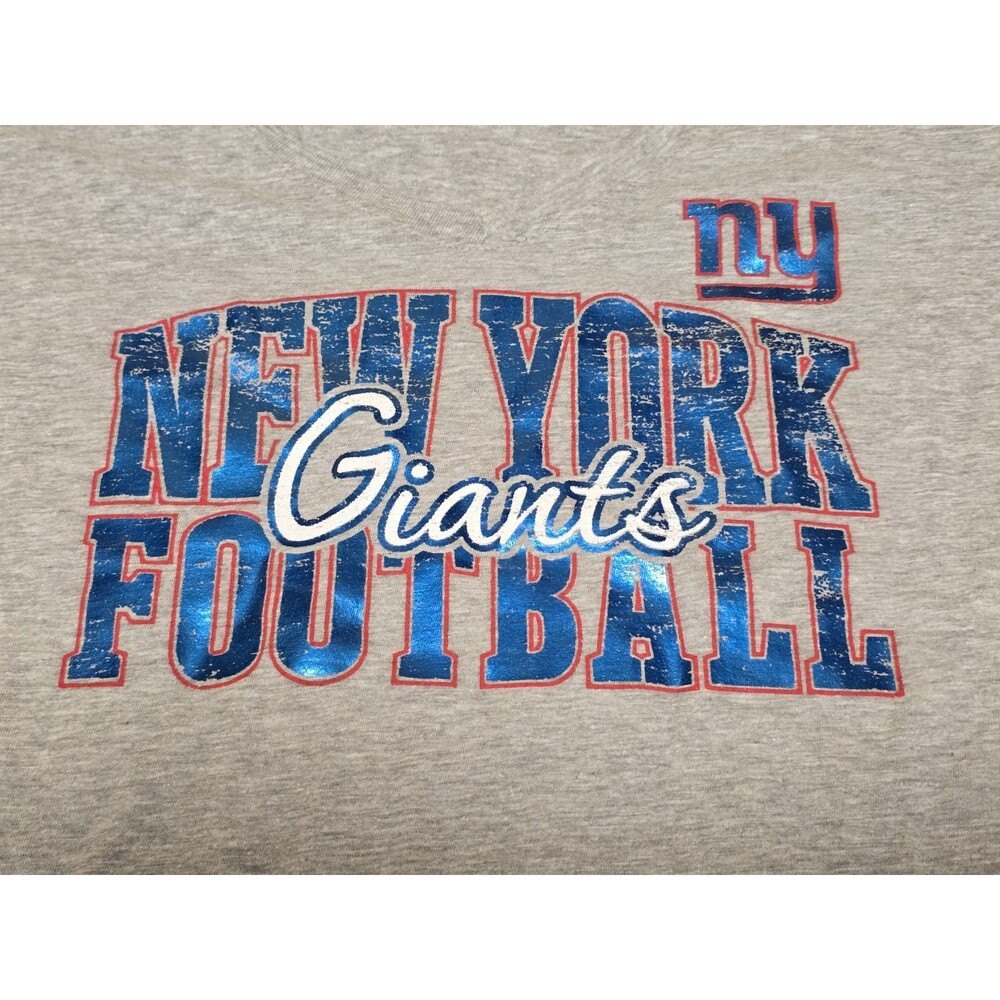 NWT Women's NY Giants Football T-Shirt Short Sleeve XL Blue Grey Red